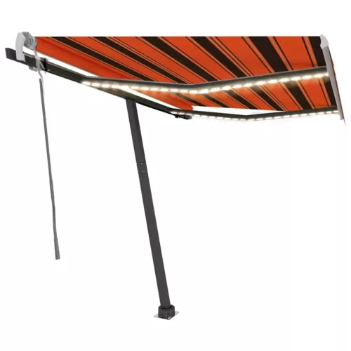 Narancssárga és barna kézzel kihúzható napellenző 350 x 250 cm