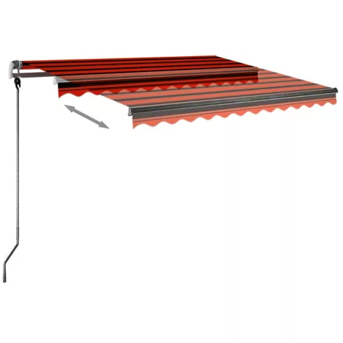 Narancssárga és barna kézzel kihúzható napellenző 350 x 250 cm