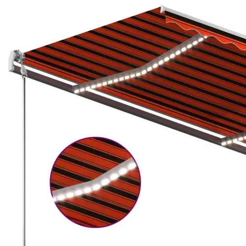 Narancssárga és barna kézzel kihúzható napellenző 350 x 250 cm