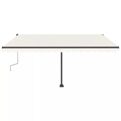 Krémszínű kézzel kihúzható póznás napellenző 400 x 300 cm