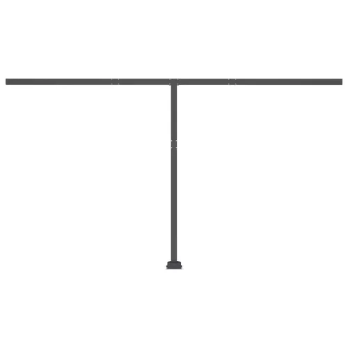 Sárga és fehér kézzel kihúzható póznás napellenző 400 x 300 cm