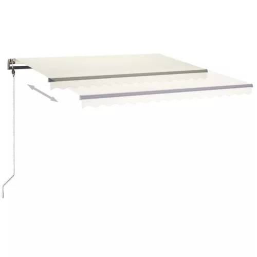 Krémszínű kézzel kihúzható LED-es napellenző 400 x 300 cm