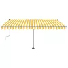 Sárga és fehér kézzel kihúzható LED-es napellenző 400 x 300 cm