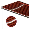 Narancs és barna kézzel kihúzható LED-es napellenző 400x300 cm