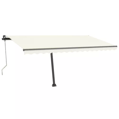 Krémszínű automata szélérzékelős és LED-es napellenző 400x300cm