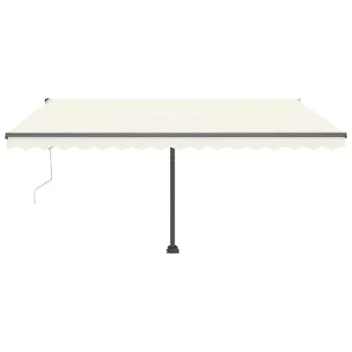 Krémszínű automata szélérzékelős és LED-es napellenző 400x300cm