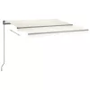 Krémszínű automata szélérzékelős és LED-es napellenző 400x300cm