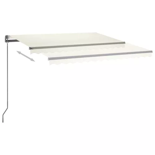 Krémszínű automata szélérzékelős és LED-es napellenző 400x300cm
