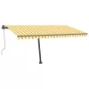 Sárga-fehér szélérzékelős és LED-es napellenző 400x300 cm