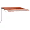 Narancssárga-barna szélérzékelős és LED-es napellenző 400x300cm