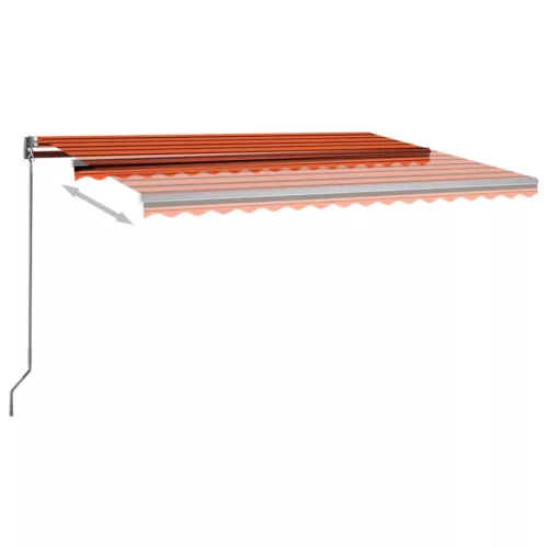 Narancssárga-barna szélérzékelős és LED-es napellenző 400x300cm