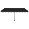Antracitszürke szélérzékelős és LED-es napellenző 450 x 300 cm