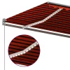 Narancssárga-barna szélérzékelős és LED-es napellenző 450x300cm