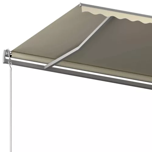 Krémszínű kézzel kihúzható póznás napellenző 600 x 300 cm