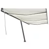 Krémszínű kézzel kihúzható LED-es napellenző 600 x 300 cm