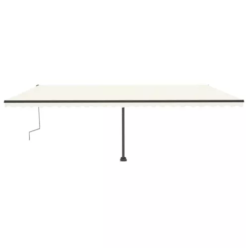 Krémszínű kézzel kihúzható LED-es napellenző 600 x 300 cm