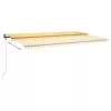 Sárga és fehér kézzel kihúzható LED-es napellenző 600x300 cm