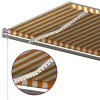 Sárga és fehér kézzel kihúzható LED-es napellenző 600x300 cm
