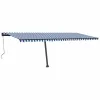 Kék/fehér automata szélérzékelős és LED-es napellenző 600x300cm