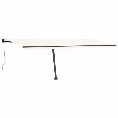 Krémszínű automata szélérzékelős és LED-es napellenző 600x300cm
