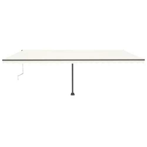 Krémszínű automata szélérzékelős és LED-es napellenző 600x300cm