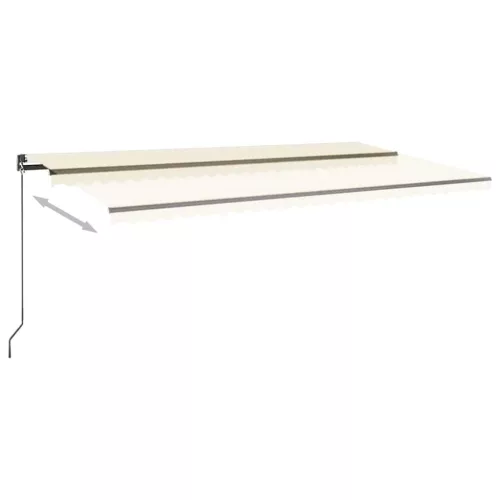 Krémszínű automata szélérzékelős és LED-es napellenző 600x300cm