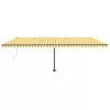 Sárga-fehér szélérzékelős és LED-es napellenző 600x300 cm