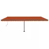Narancssárga-barna szélérzékelős és LED-es napellenző 600x300cm