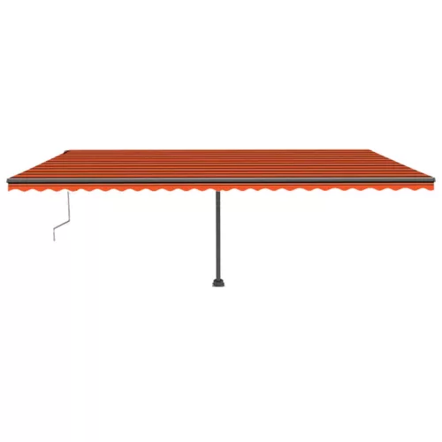 Narancssárga-barna szélérzékelős és LED-es napellenző 600x300cm