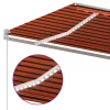 Narancssárga-barna szélérzékelős és LED-es napellenző 600x300cm