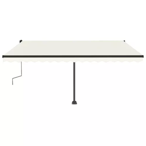 Krémszínű kézzel kihúzható LED-es napellenző 400 x 350 cm