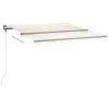 Krémszínű kézzel kihúzható LED-es napellenző 400 x 350 cm