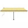 Sárga és fehér kézzel kihúzható LED-es napellenző 400 x 350 cm