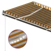 Sárga és fehér kézzel kihúzható LED-es napellenző 400 x 350 cm