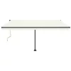 Krémszínű automata szélérzékelős és LED-es napellenző 400x350cm