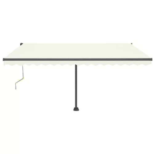 Krémszínű automata szélérzékelős és LED-es napellenző 400x350cm