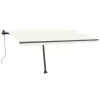 Krémszínű automata szélérzékelős és LED-es napellenző 400x350cm