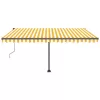 Sárga-fehér szélérzékelős és LED-es napellenző 400x350 cm