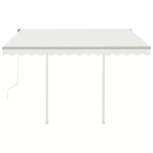 Krémszínű automata napellenző póznákkal 3 x 2,5 m