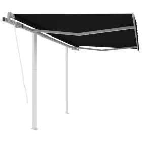 Antracitszürke automata napellenző póznákkal 3,5 x 2,5 m