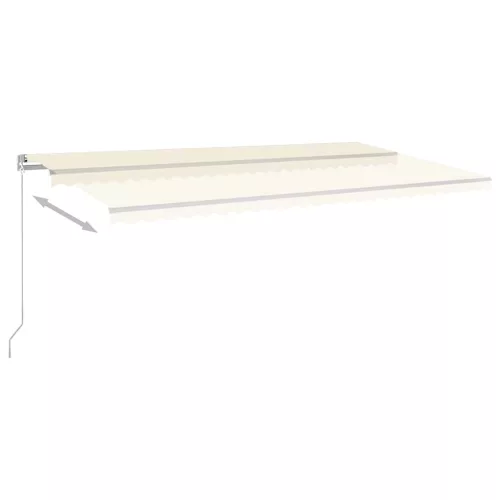 Krémszínű automata szélérzékelős és LED-es napellenző 6 x 3 m