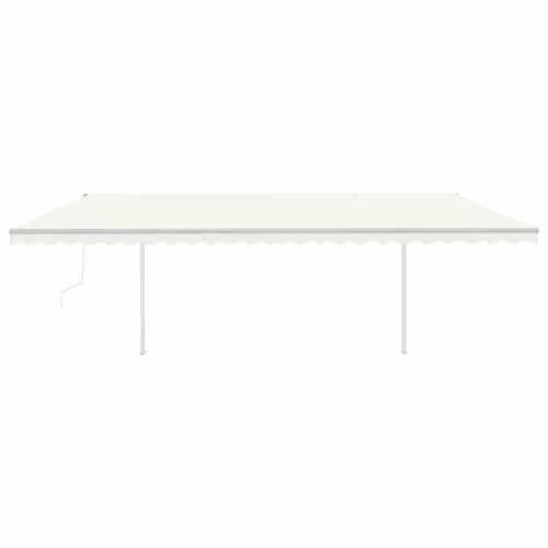Krémszínű automata szélérzékelős és LED-es napellenző 6 x 3 m