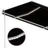 Antracitszürke kézzel kihúzható LED-es napellenző 3,5 x 2,5 m