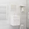 Fehér forgácslap fürdőszobai bútorszett