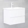 Fehér szerelt fa fürdőszobai bútorszett