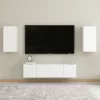 4 részes fehér szerelt fa TV-szekrényszett