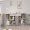 Betonszürke szerelt fa tálalószekrény 160 x 36 x 75 cm