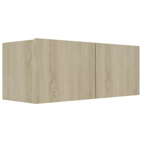 4 db sonoma tölgy színű szerelt fa TV-szekrény 80 x 30 x 30 cm
