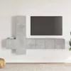 5 részes betonszürke szerelt fa TV-szekrényszett