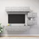 6 részes betonszürke szerelt fa TV-szekrényszett